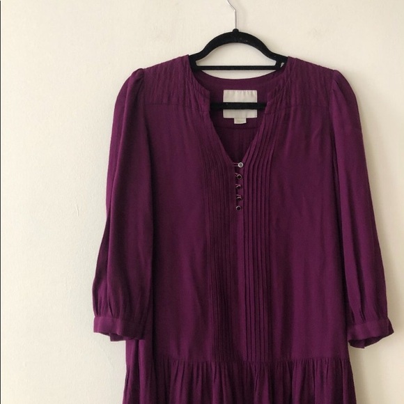 Anthro 🌸 Galina Pleated Drop-Waist Mini Dress - Picture 4 of 7